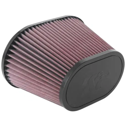 RU-5040 – K&N FILTER Air Filter, Washable Red Cotton Gauze Oval Tapered Clamp-On 8-1/2 Inch Base Outside Length x 6-1...